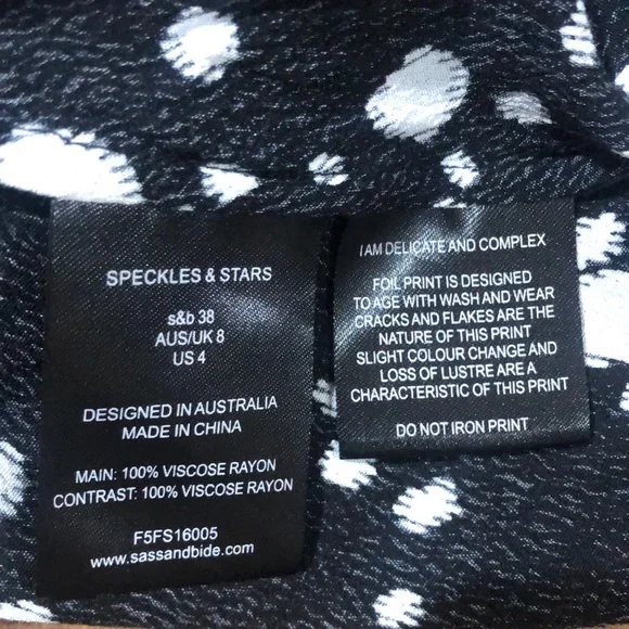 Sass & Bide size 8 speckles and stars foil print dress - Picture 12 of 14